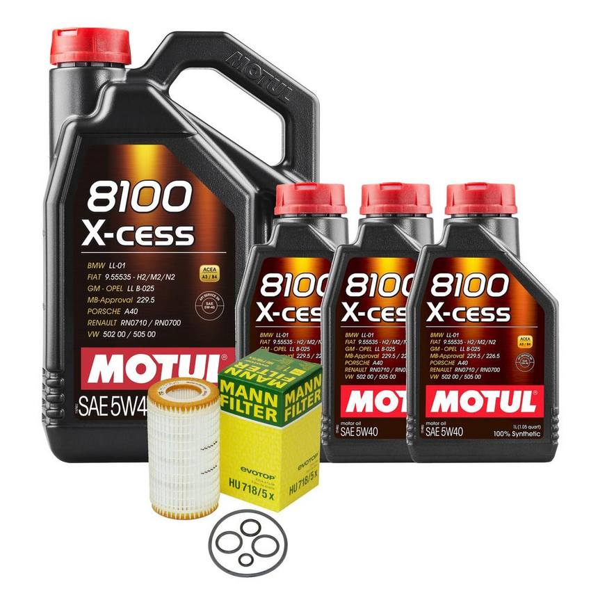 Mercedes Engine Oil Change Kit - Motul 0001802609 (5W40) (X-CESS 8100)